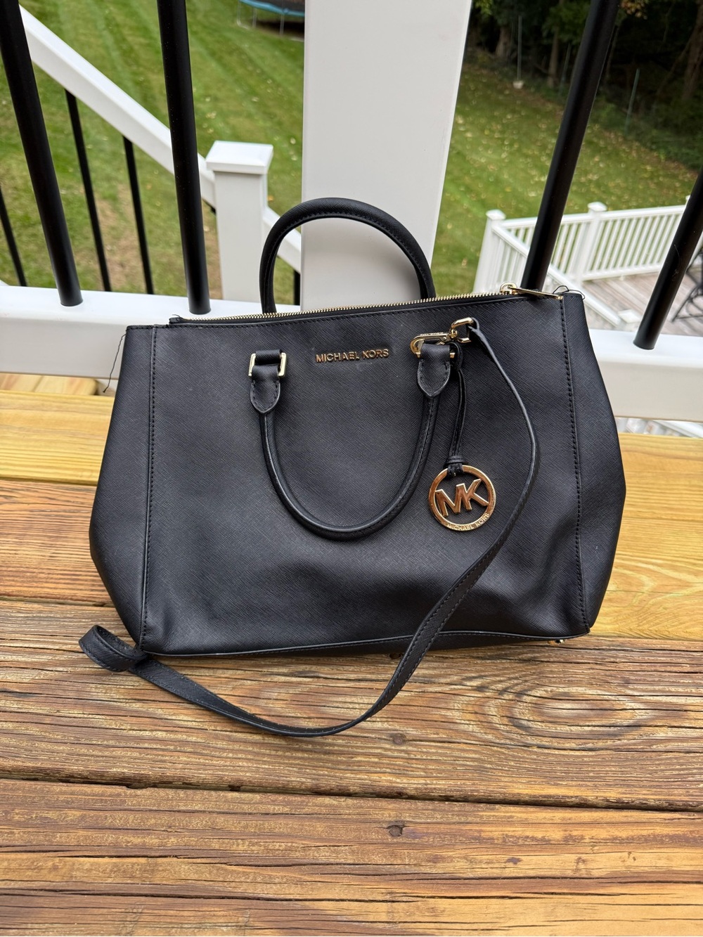 Michael Kors Black Saffiano Leather Satchel